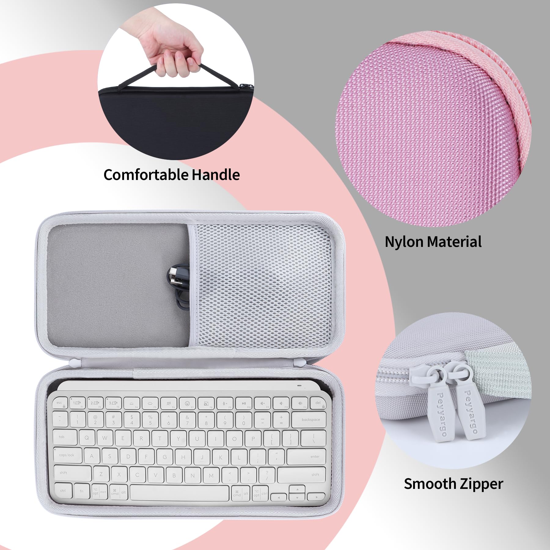 Dur Étui de Protection Compatible avec Logitech MX Keys Mini Minimaliste Clavier (Noir)