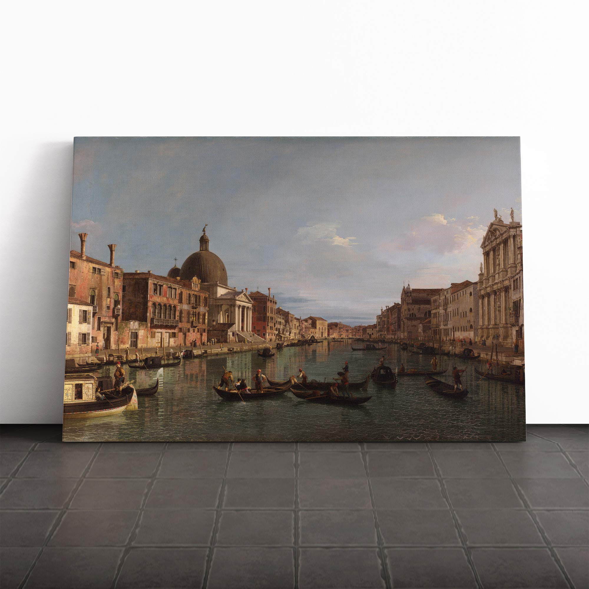 Giovanni Canaletto Grand Canal, Venice Canvas Print | Gallery Wrapped 30mm Frame Wall Art | 30x20 inches | Ready to Hang | Contemporary Picture | Living Room Bedroom Lounge Office