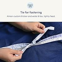Vista 5 de Aimon Funda de manta con peso, 100% algodón (48 x 72 pulgadas, azul oscuro, tamaño individual, cremallera lateral), funda lavable para manta