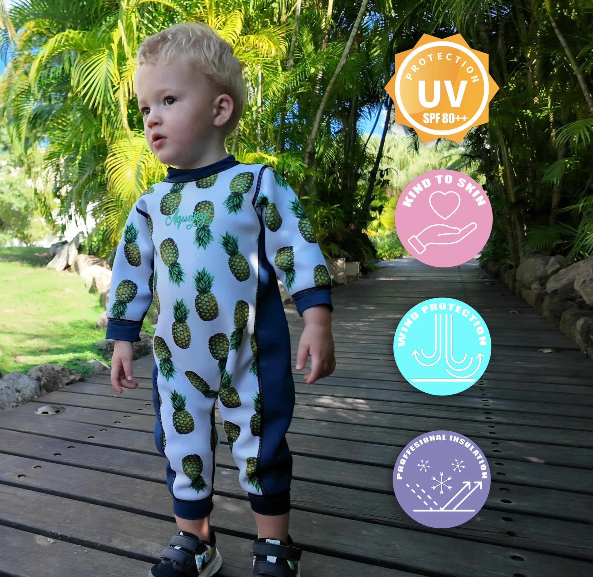 Warmsy - Premium Wende-Schwimmanzug | Warmer Neoprenanzug für Babys & Kleinkinder | Warme Ganzkörper-Badebekleidung für Jungen & Mädchen | 2 in 1-Design