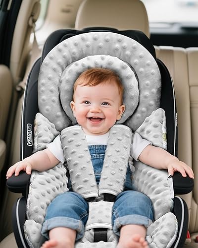 Miniatura 3 de Inserto de asiento de automóvil infantil con cojín extraíble para bebé prematuro recién nacido, inserto reversible para asiento de automóvil,
