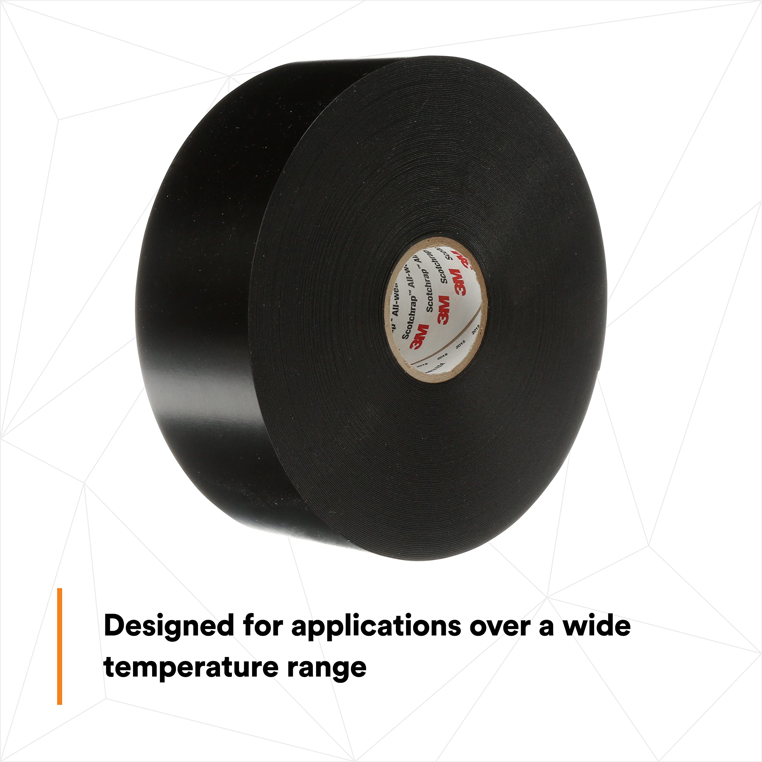 3M Scotchrap Cinta de protección contra la corrosión de vinilo 51, 5.08 cm x 30.50 m, sin impresión, negra, para tuberías de metal y sistemas de conductos eléctricos, 1 rollo