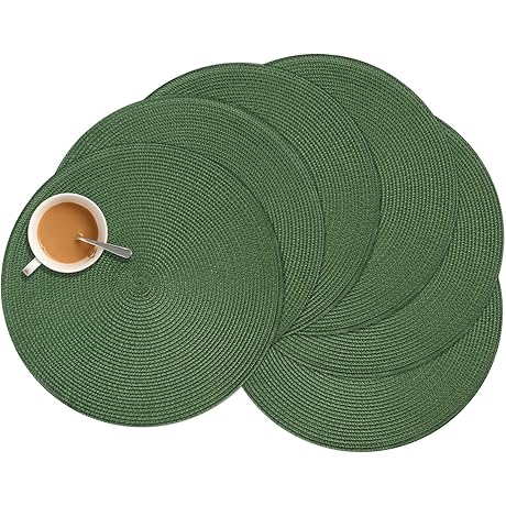 Zupro Round Green Placemats: Elevate Your Dining Ambiance