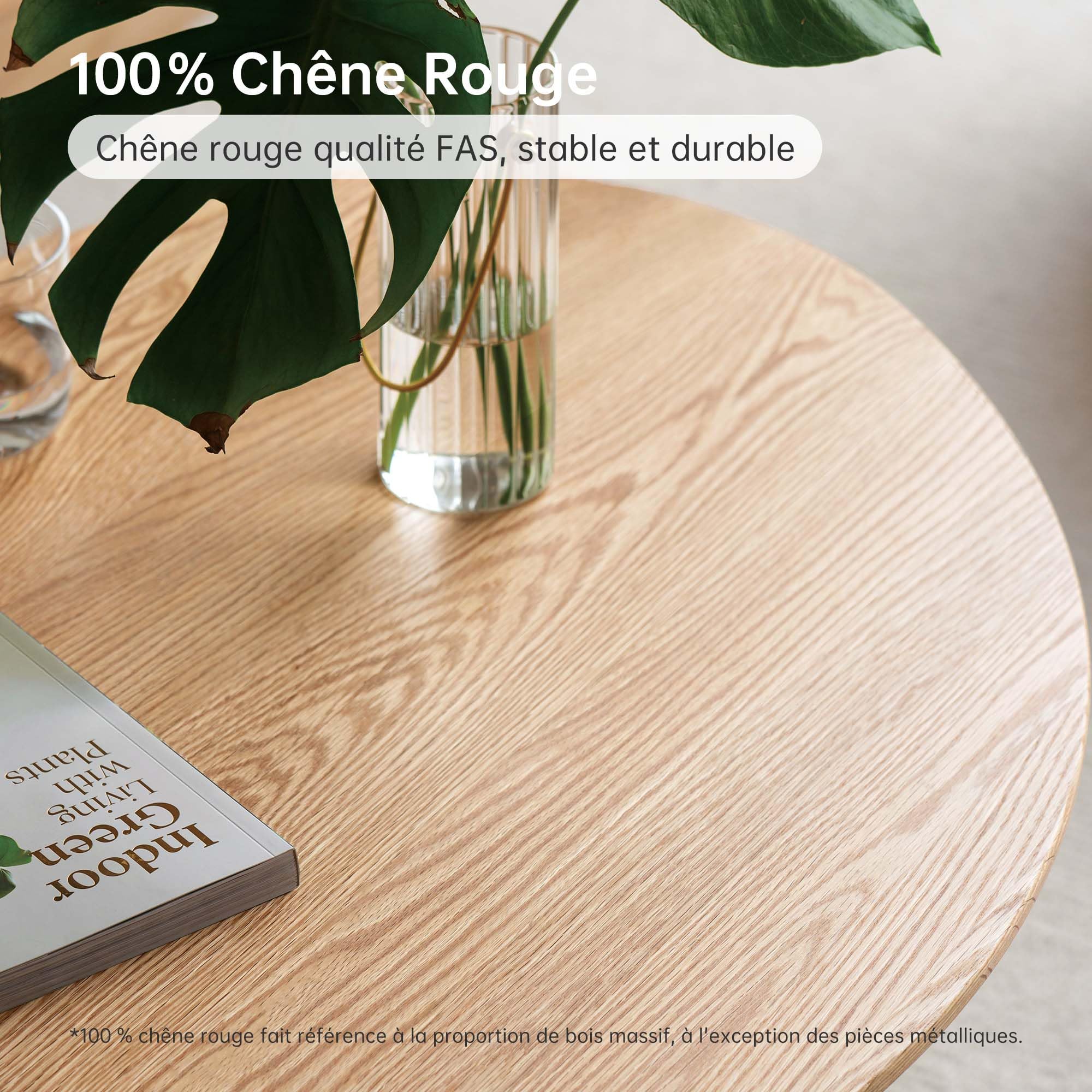 YESWOOD Lot de 2 Tables Gigognes Ovales Chêne Massif, Chêne Naturel | Design Galets, Table Basse, Table d'Appoint, Pour Salon, Balcon
