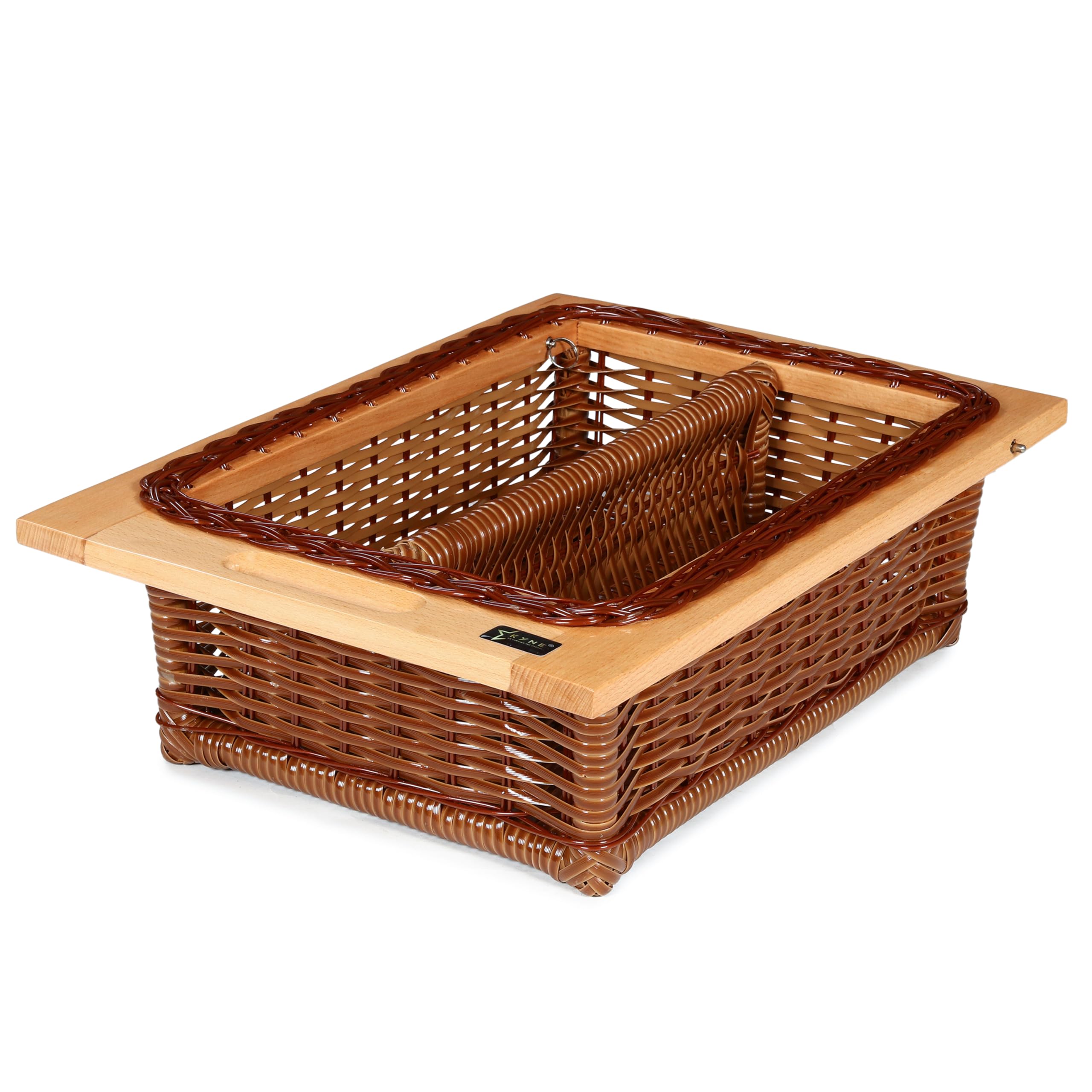 PVC Wicker basket for modular kitchen | wicker basket for kitchen storage (18 IN X 20 IN X 8 IN, With Partition)-picture-24