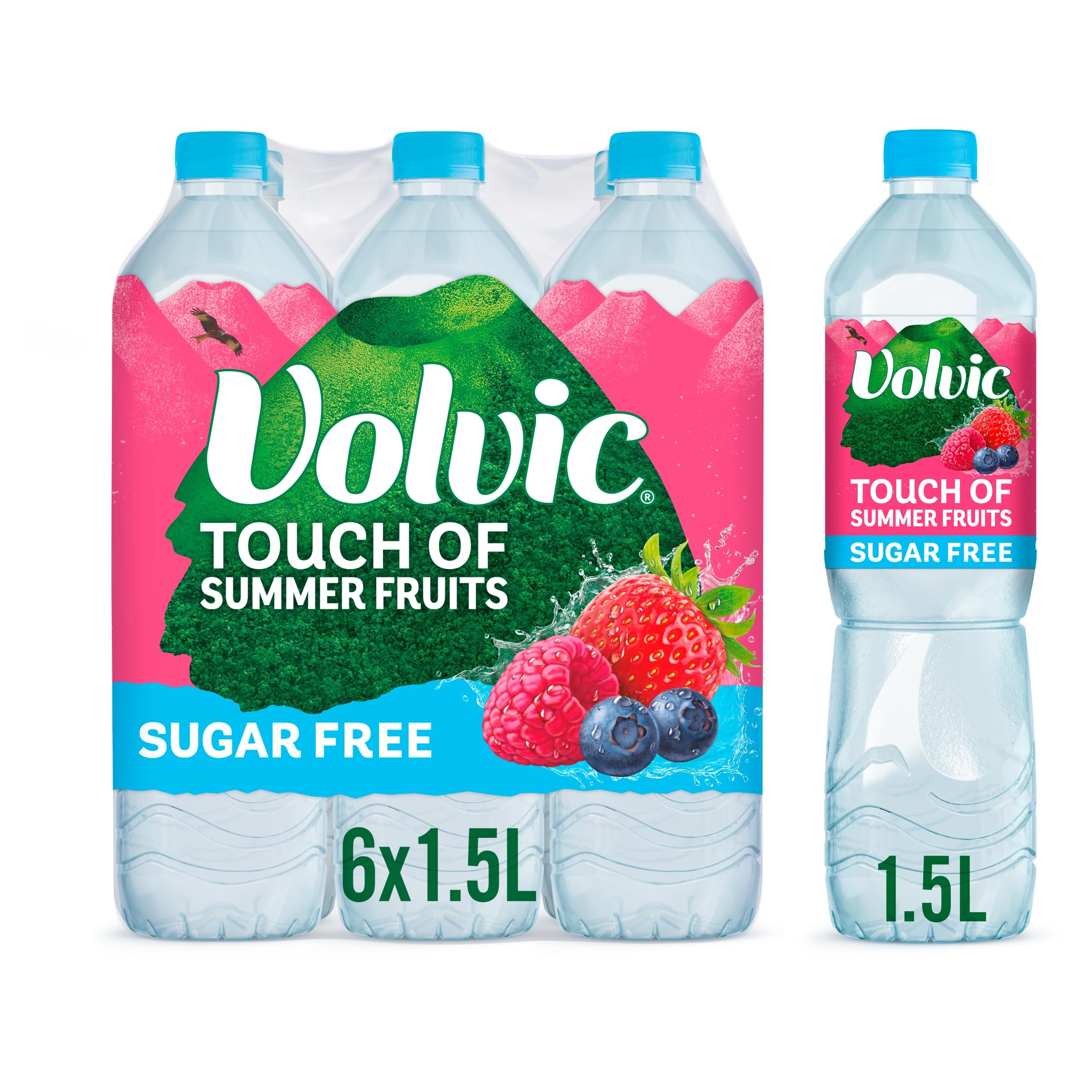 Volvic Touch of Fruit Sugar Free Summer Fruits Flavoured Water, 6 x 1.5 Litre