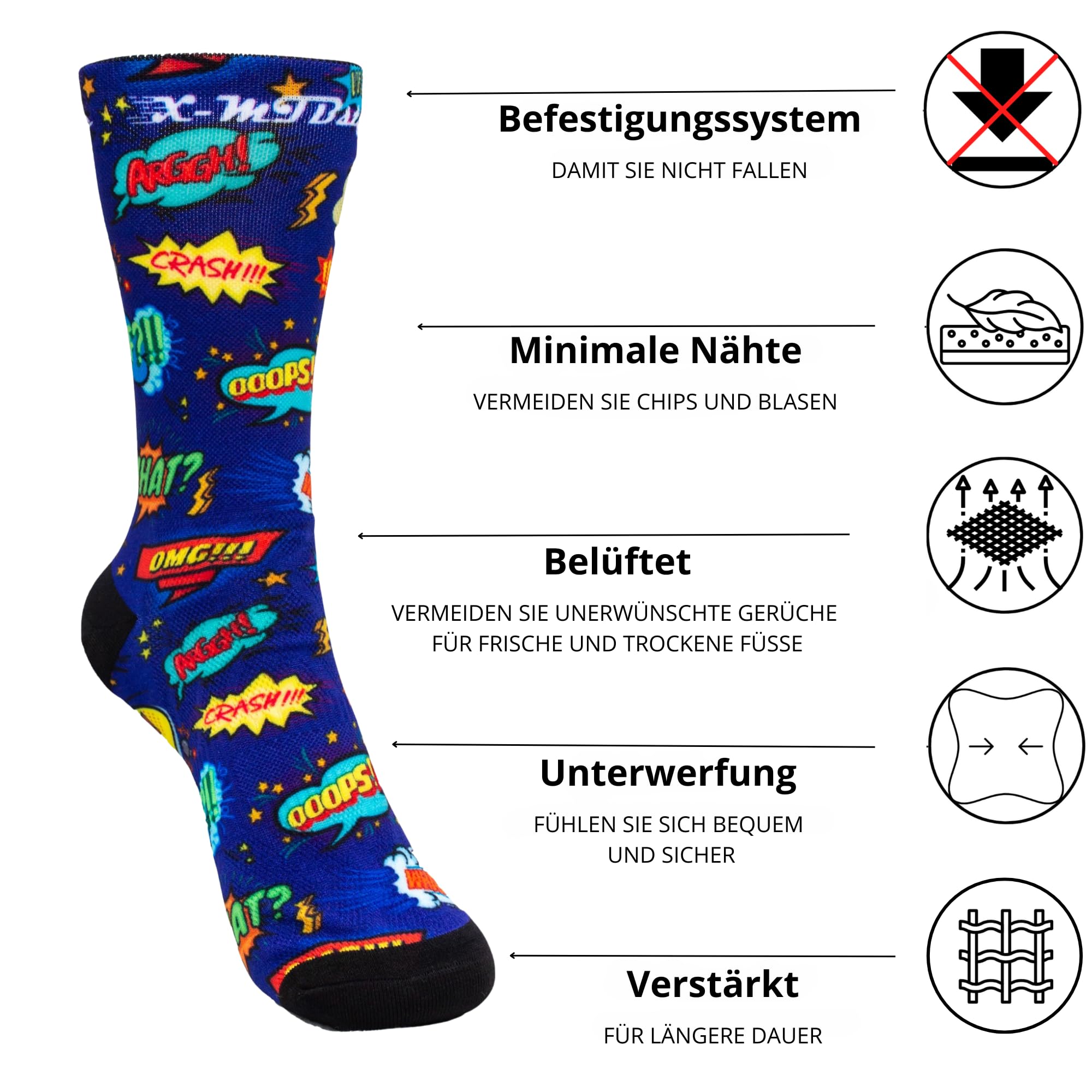 Chaussettes pour VTT Cyclisme Route Enduro DH XC Crossfit Respirantes Homme Sport Confortables