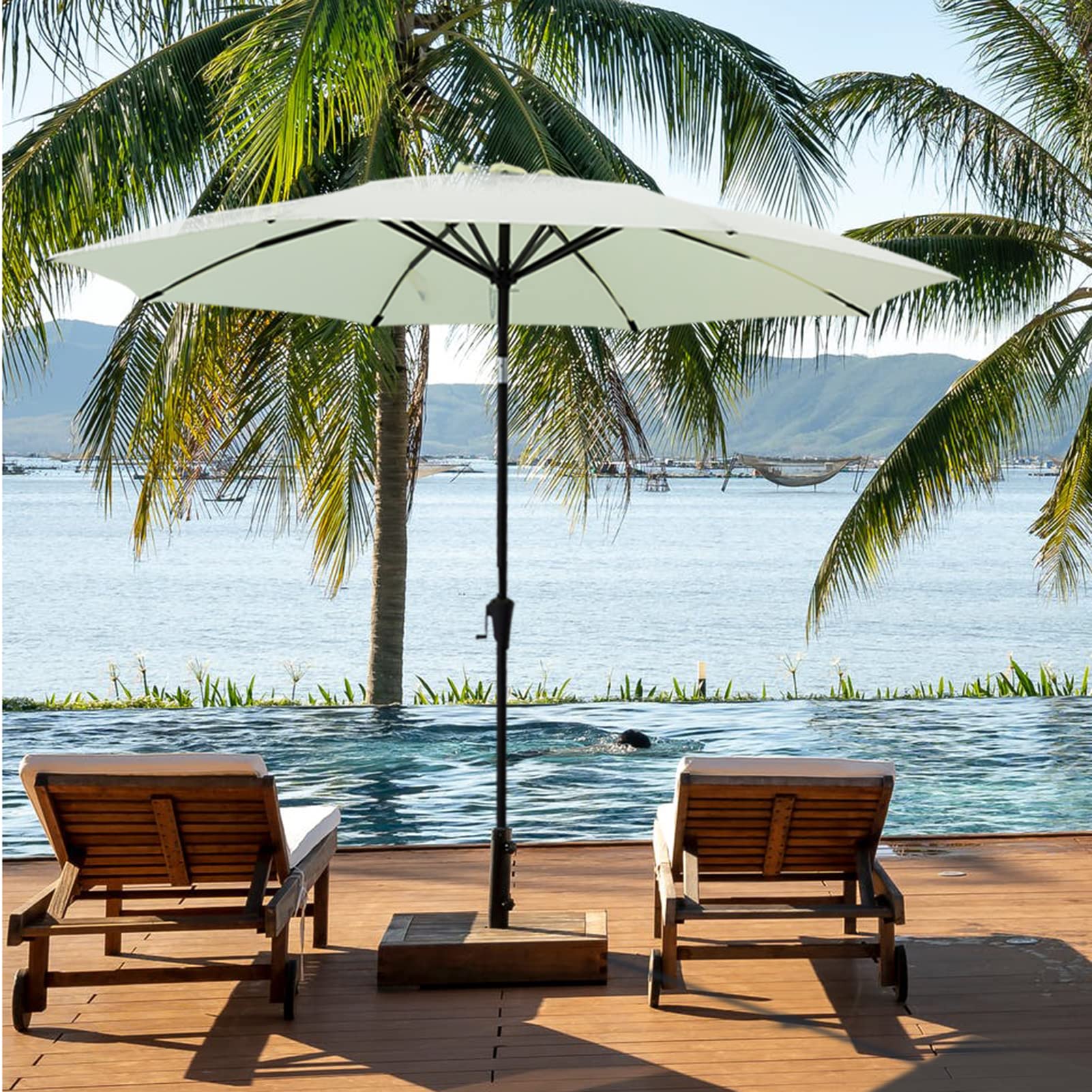 Amazon.com : C-Hopetree 10 ft Outdoor Patio Market Table Umbrella with Fiberglass Rib Tip and Tilt, Ivory : Patio, Lawn & Garden