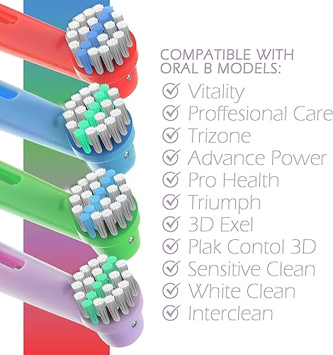 Miniatura 5 de Cabezales de repuesto para cepillo de dientes eléctrico Oral B Braun, 12 unidades de cabezales de cepillo coloridos para niños, compatibles con