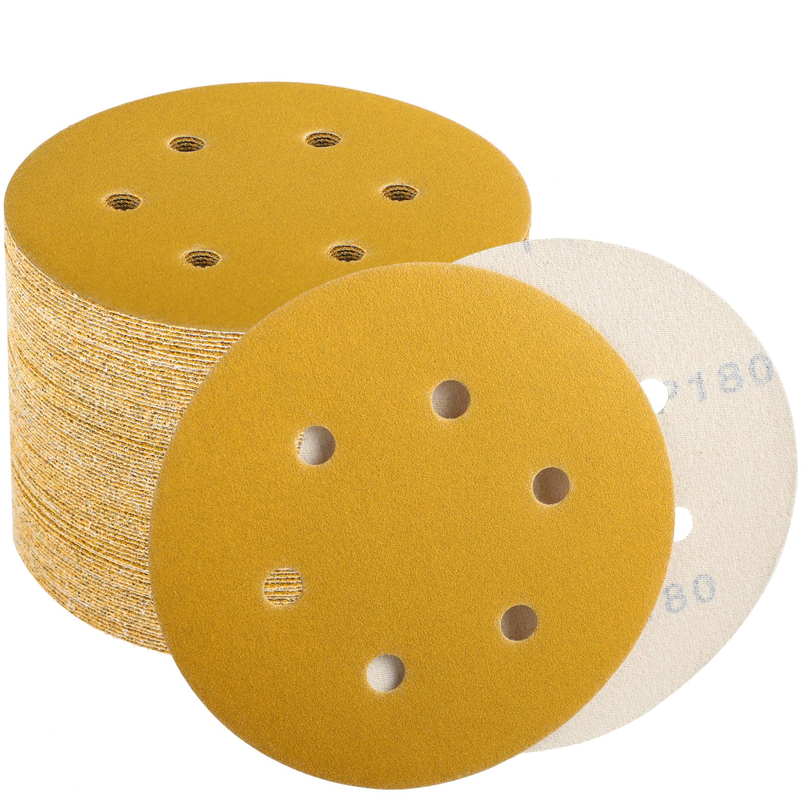 80 Grit Sanding Discs - 100 Pack for Orbital Sanders -11