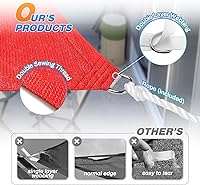 Vista 3 de Tang toldo de sol, velas de sombra 180GSM HDPE Equilateral Triángulo Permeable Toldo estándar comercial personalizable, Rojo