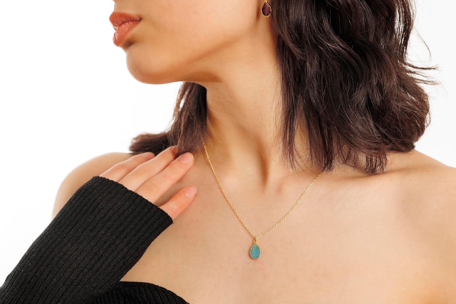 Genuine Gemstone Necklace for Women - Authentic 925 Sterling Silver Necklace 18K Gold Jewelry, Dainty Oval Shape Pendant Necklace for Teen Girls, Birthstone Gift for Mothers Day - Image 2