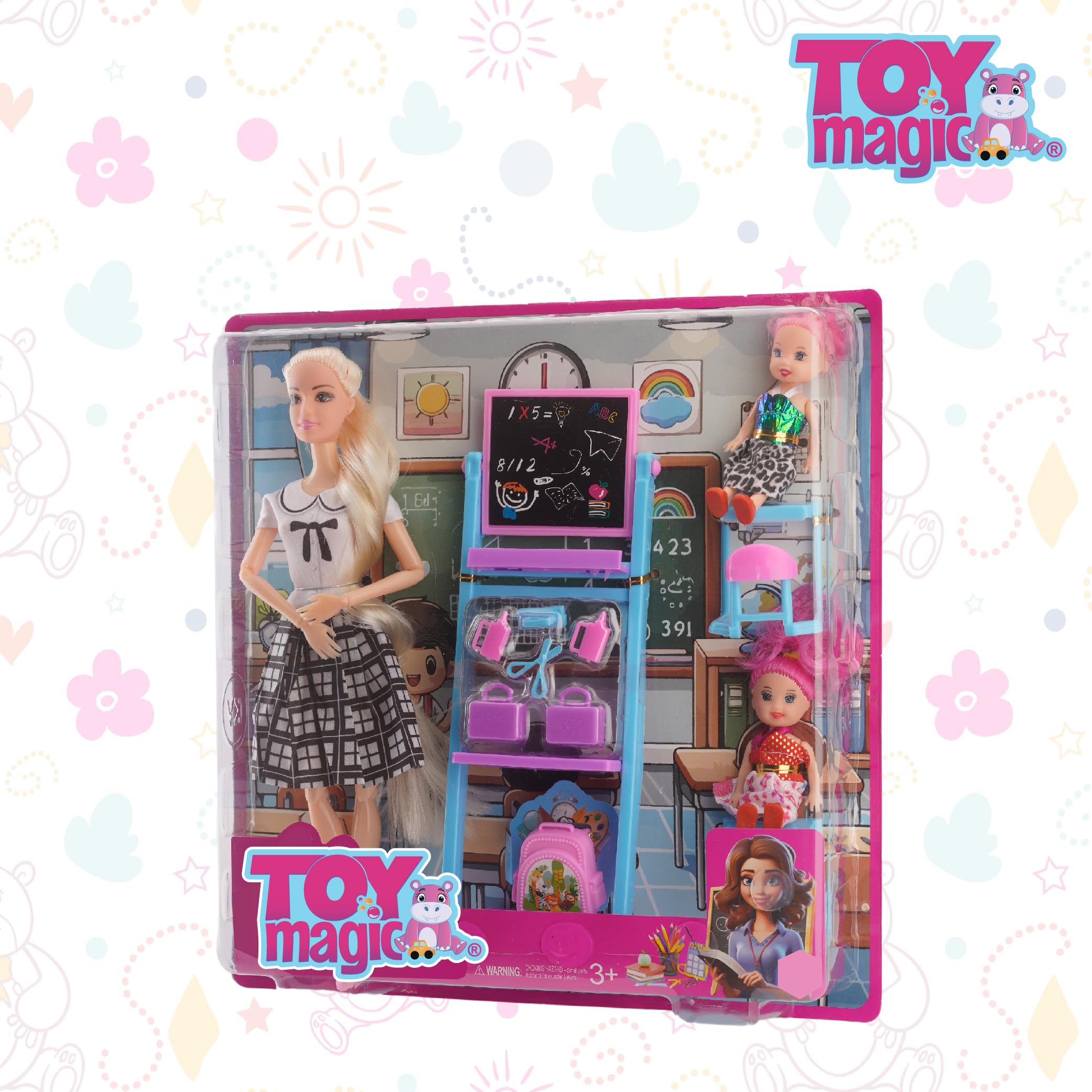 ToyMagic School Teacher Doll | Interactive Classroom Playset with Chalkboard, Student dolls, Desk, Books & Fun Accessories | Roleplay & Learning Toy for Age 3+ | Educational Gift to Inspire Creativity - Image 6 thumbnail