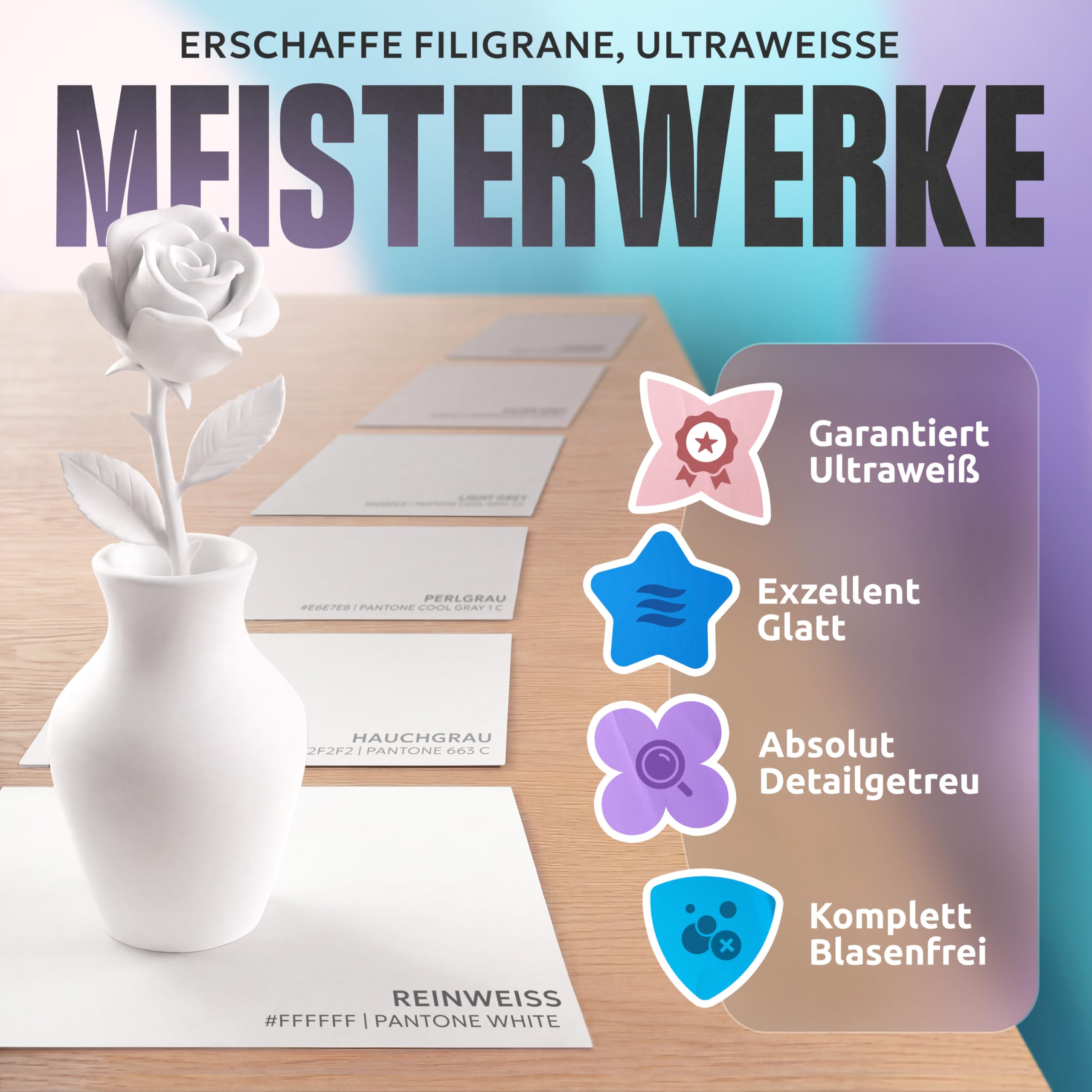 Gießpulver Weiß 5KG [TESTSIEGER] Turbo Gips zum Gießen - Lufthärtendes Giesspulver Weiss für Silikonformen - Reliefgießpulver - Keramik Gießpulver für traumhafte Ergebnisse - 5