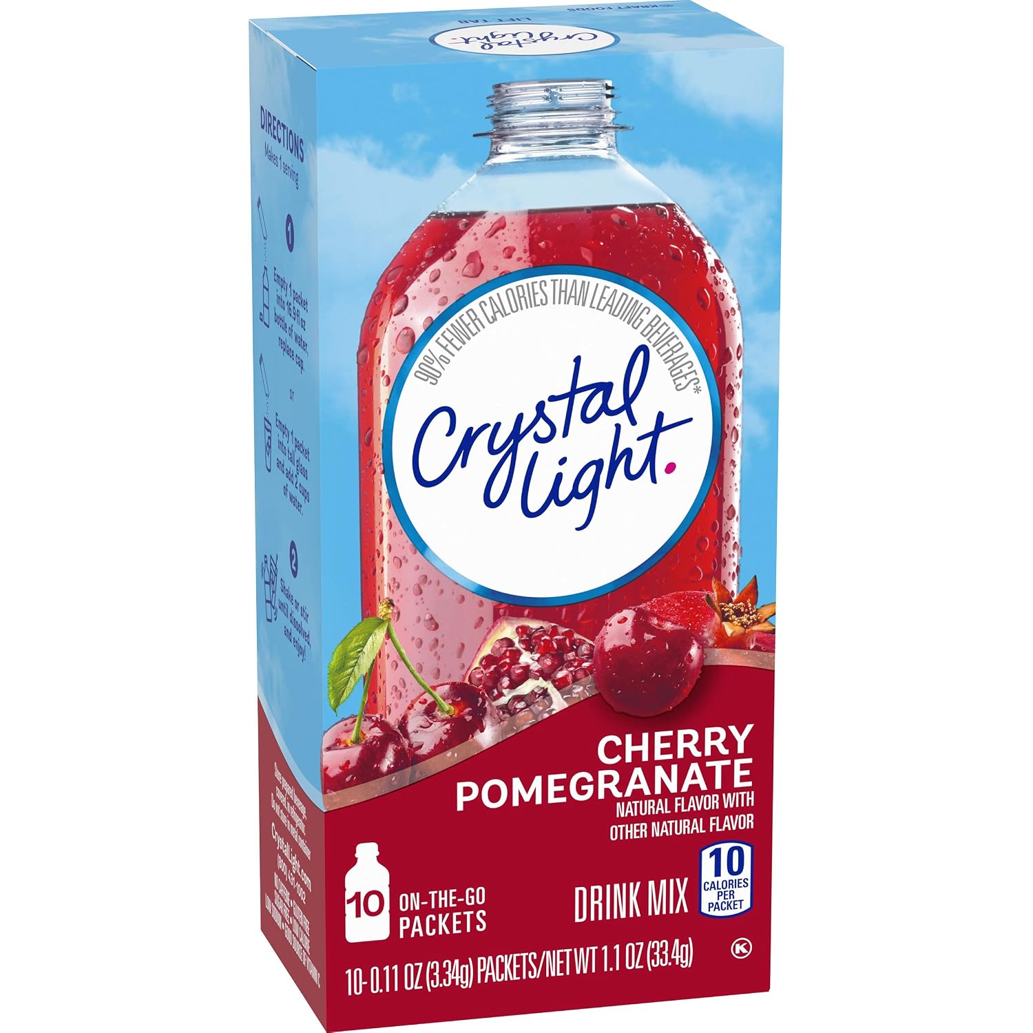 Crystal Light Natural Pomegranate Cherry Drink Mix (5 Pitcher Packets, 6 Canisters of 10)