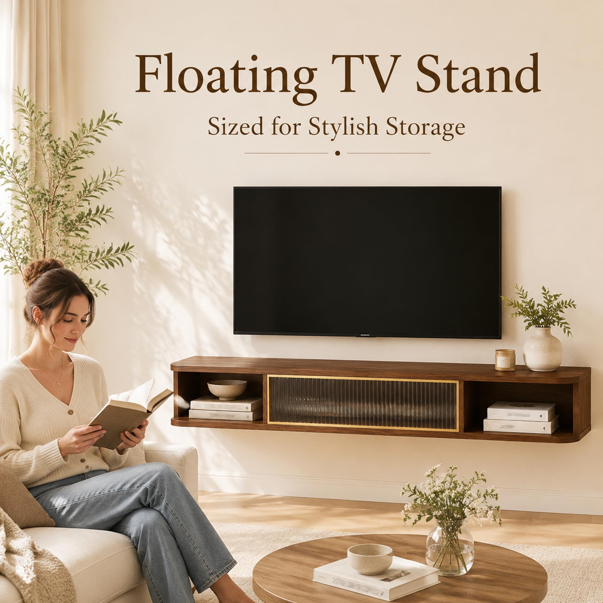 Mobile TV Sospeso con Anta Ribaltabile, Supporto TV da Parete