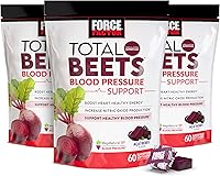 Vista 1 de Force Factor Total Beets Suplemento de apoyo para la presión arterial con polvo de remolacha, masticables de gran sabor para energía saludable
