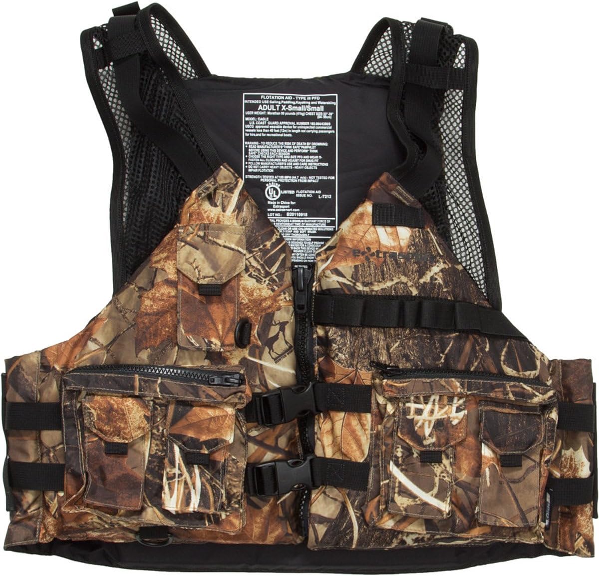 Extrasport Osprey Canoe/Kayak Rafting Fishing Personal Flotation Device/Life Jacket