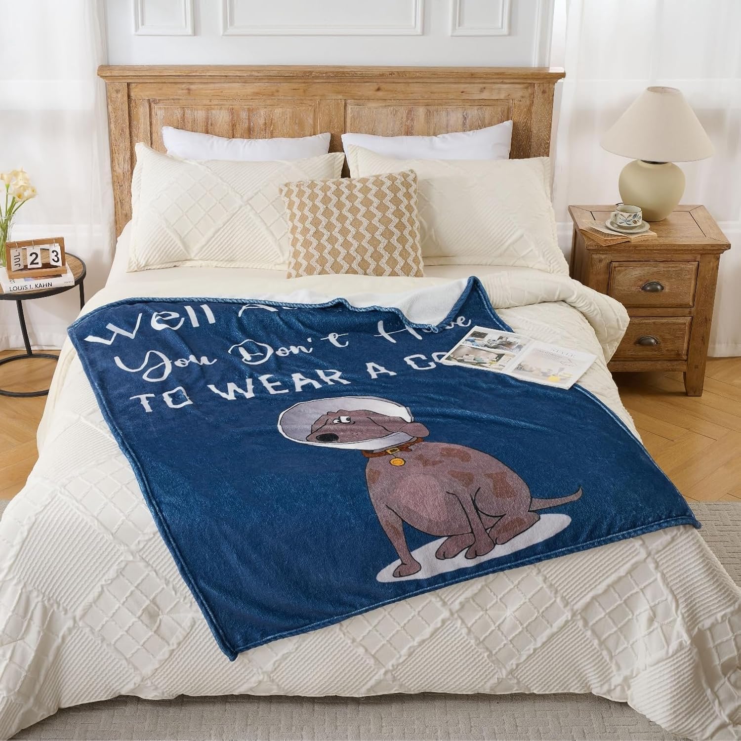 Thinking of You Gifts for Women Men – Get Well Blanket 50x60 Inch, Navy Flannel Comfort Blanket, Sympathy Throw for After Surgery, Chemo, Illness, Recovery - Image 3