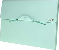 Pasta sanfonada A4 com 12 divisórias Linho serena Verde pastel 6096.vp Dello