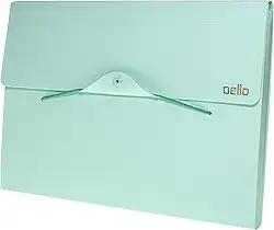 Pasta sanfonada A4 com 12 divisórias Linho serena Verde pastel 6096.vp Dello