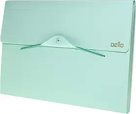 Pasta sanfonada A4 com 12 divisórias Linho serena Verde pastel 6096.vp Dello