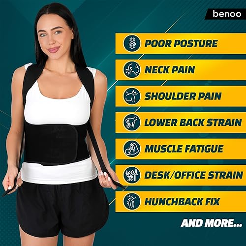 Miniatura 4 de Corrector de postura de espalda para mujeres y hombres, enderezador de hombro, soporte completo ajustable, alivio del dolor de espalda superior e