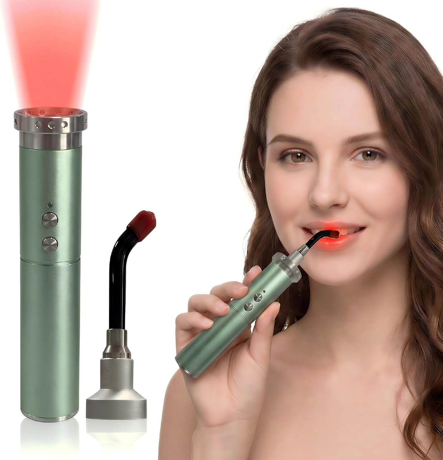 Handheld Red Light Therapy Wand for Body, Muscles & Joints, 2-in-1 Red & Infrared Light Therapy Device for Lip & Mouth Care, Rechargeable & Portable, 5 Wavelength Modes 460nm 630nm 660nm 850nm 900nm