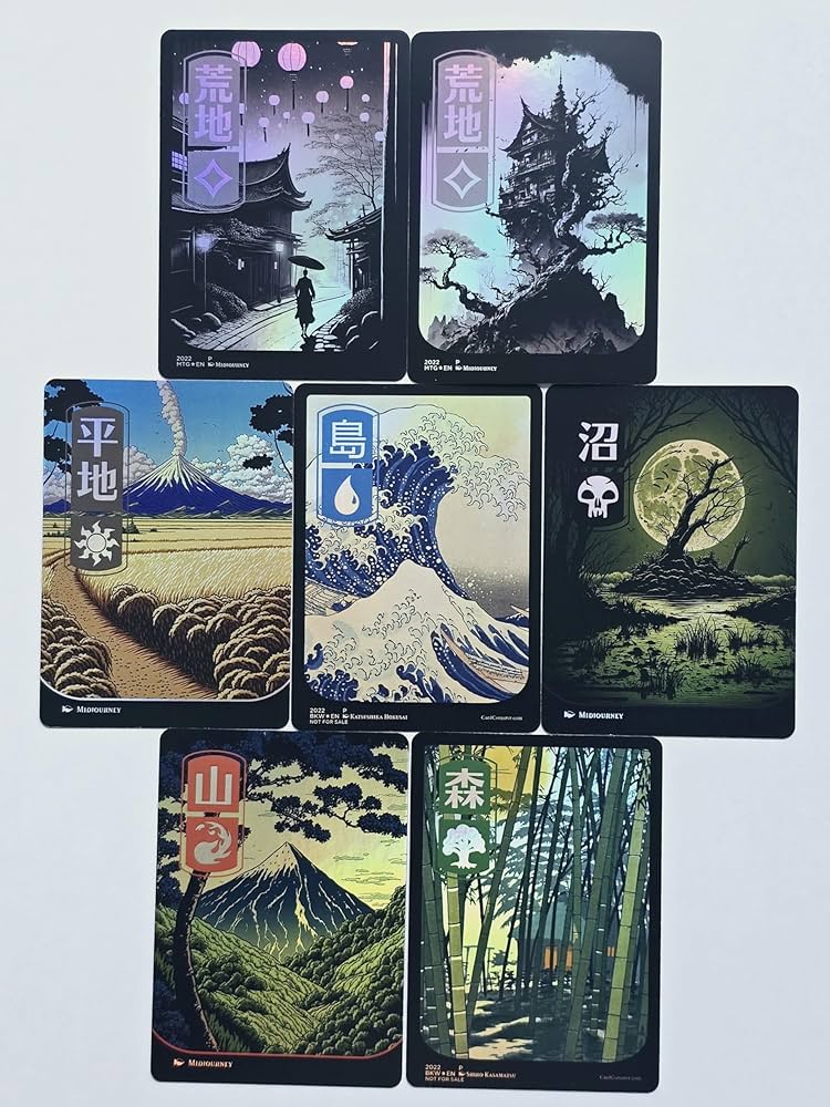 6U⭐︎/ETERNAL LAND C97 セット Amazon.com: Basic Land Set #03 Ukiyoe Style Foil - Alternative