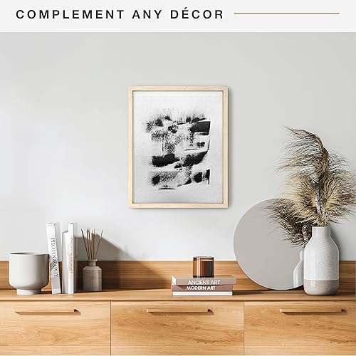 Miniatura 2 de MCS Marco de lienzo flotante, marcos de arte para pinturas en lienzo con cierres adhesivos y accesorios para colgar, veta de madera natural, 16 x 20