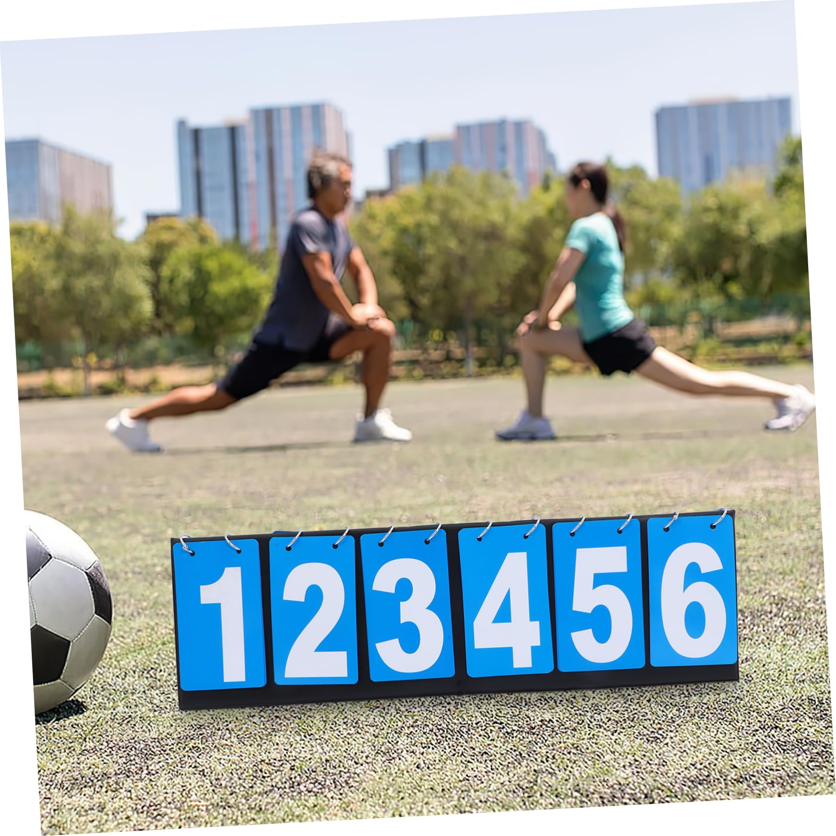 TOYANDONA Tabellone Punteggio Portatile ASSE Leggero Sport Tavole di Grandi Dimensioni Punto Segnapunti Riutilizzabile Tabelloni Punteggi Segnapunti di Tennis Blue Stoffa