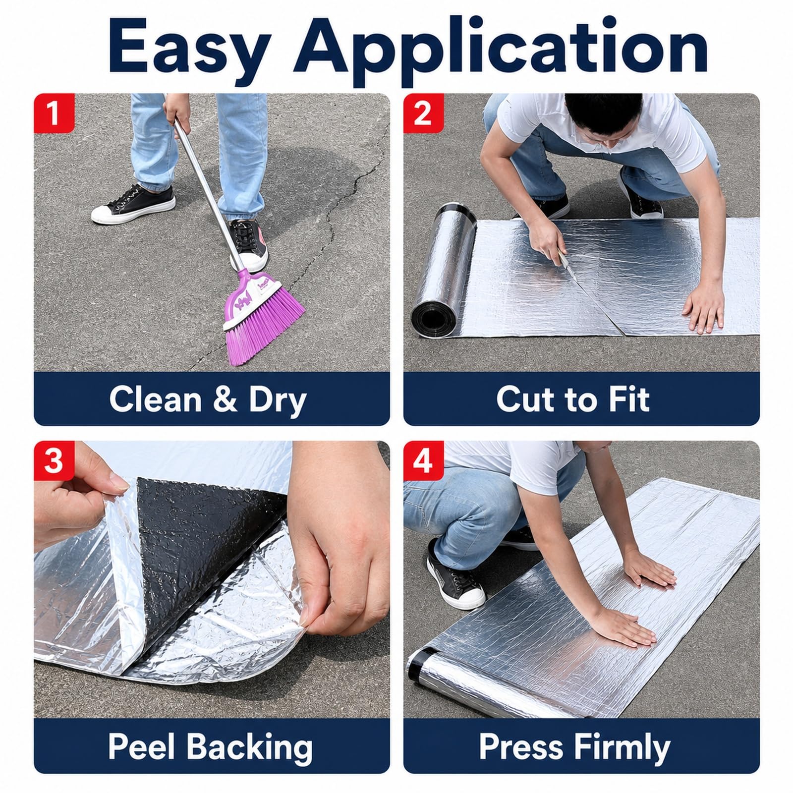 Autoadhesivas Tejas De Techo,Cinta de Aluminio Impermeable,Tejas Bituminosas Autoadhesivas,Cinta para Reparación de Fugas de Agua,Extra Adhesión,para reparación de techos y tejados
