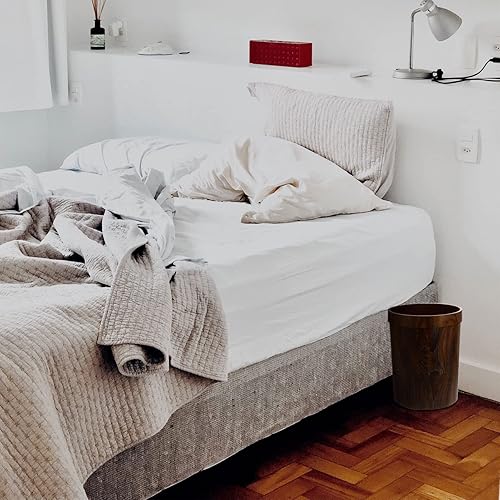 Miniatura 7 de Cabilock Cubo de basura redondo de plástico: contenedor de basura para baño, dormitorio, cocina, oficina en casa y habitación de los niños, cubo de