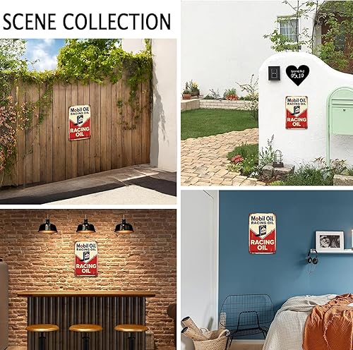 Miniatura 9 de Mobil Oil Racing - Letrero de metal con estampado de aceite de Mobil automotriz, decoración estética de habitación para el hogar, dormitorio,