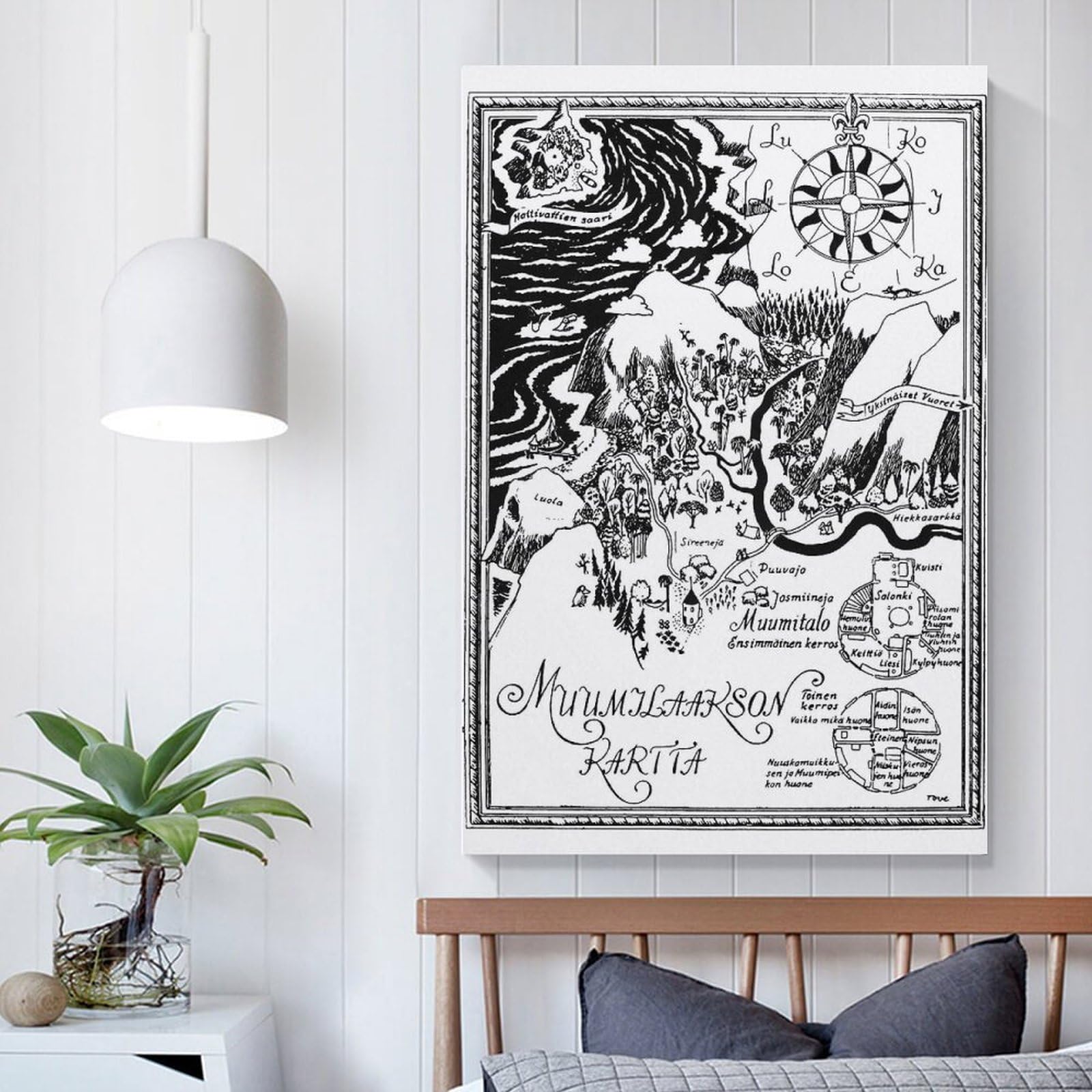 Amazon.co.jp: MOOMIN(ムーミン) モノクロポスター ムーミン谷 クール