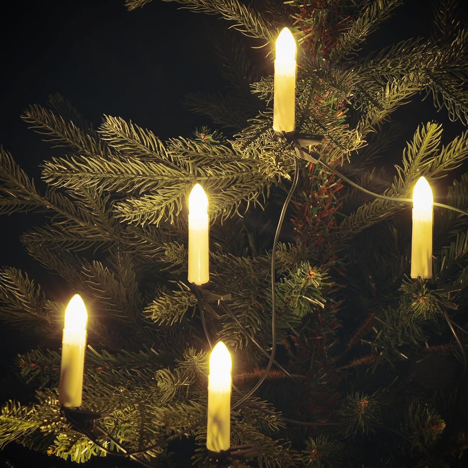 Gresonic Catena luminosa con candele a LED, bianco caldo (bianco caldo, 30 LED)
