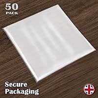 Vista 7 de Claev Outer Record Sleeves for Album Covers - 50 Clear Plastic Outer Sleeves to Protect 12" LP Vinyl Record Albums - 12.75 x 12.75 inch & 3 mil