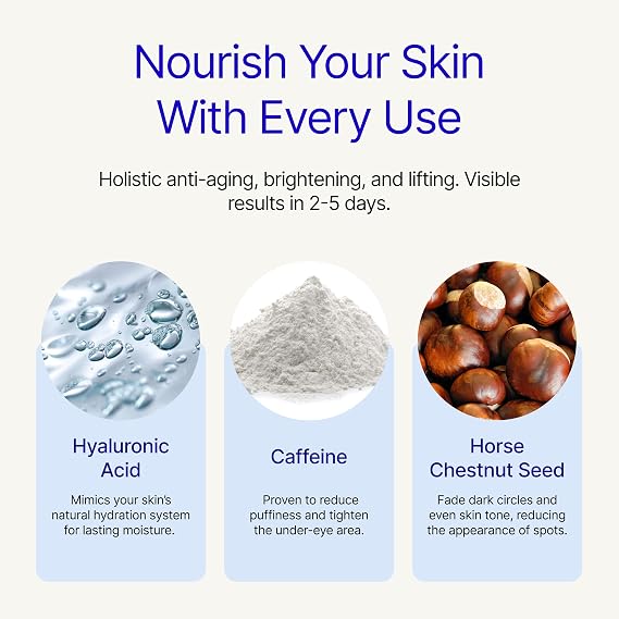 L'AMARUE Anti-Aging Under Eye Cream for Bags & Puffiness - 0.5 oz: Help Reduce Dark Circles & Wrinkle Smoothing | Gentle Retinol Alternative, Ultra-Hydrating, Eyebag Tightening | Clean & Cruelty-Free