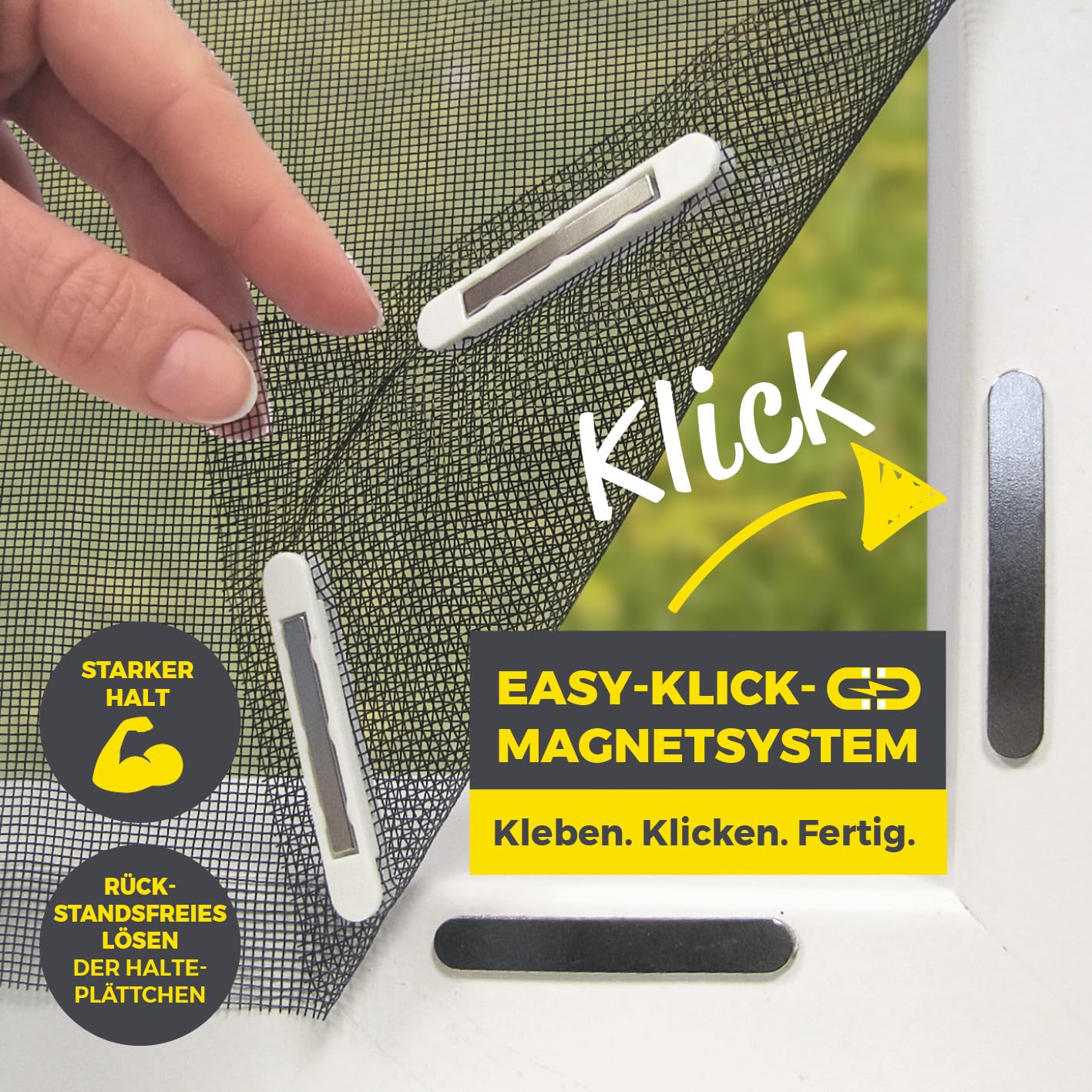 EASYmaxx Insect Protect magnesy do przyklejania do moskitiery | samoprzylepne płytki magnetyczne | 12 magnesów samoprzylepnych do moskitiery okiennej | moskitiera magnetyczna