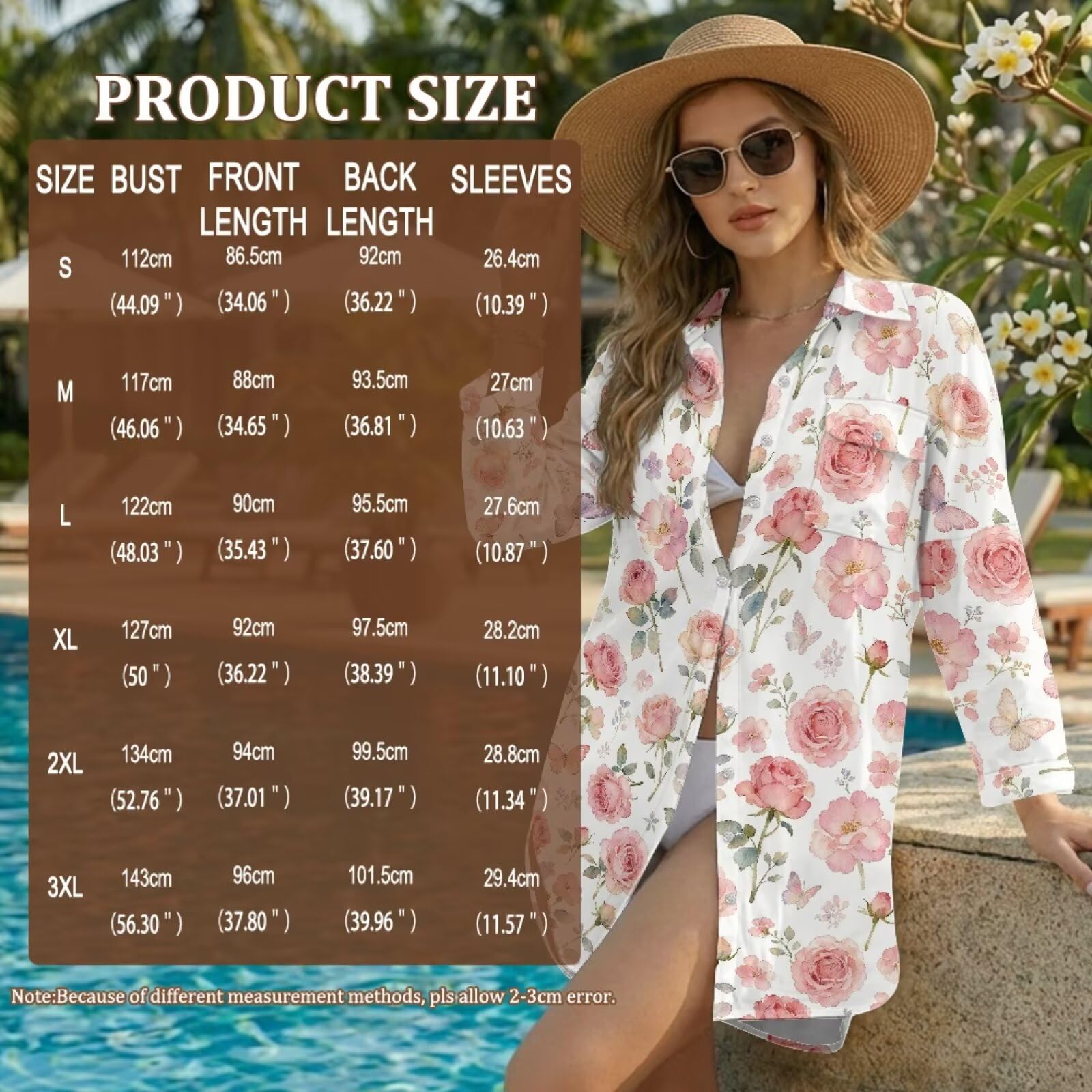 Salida de baño para mujer, salida de baño con botones, vestido de playa, camisa de verano para playa