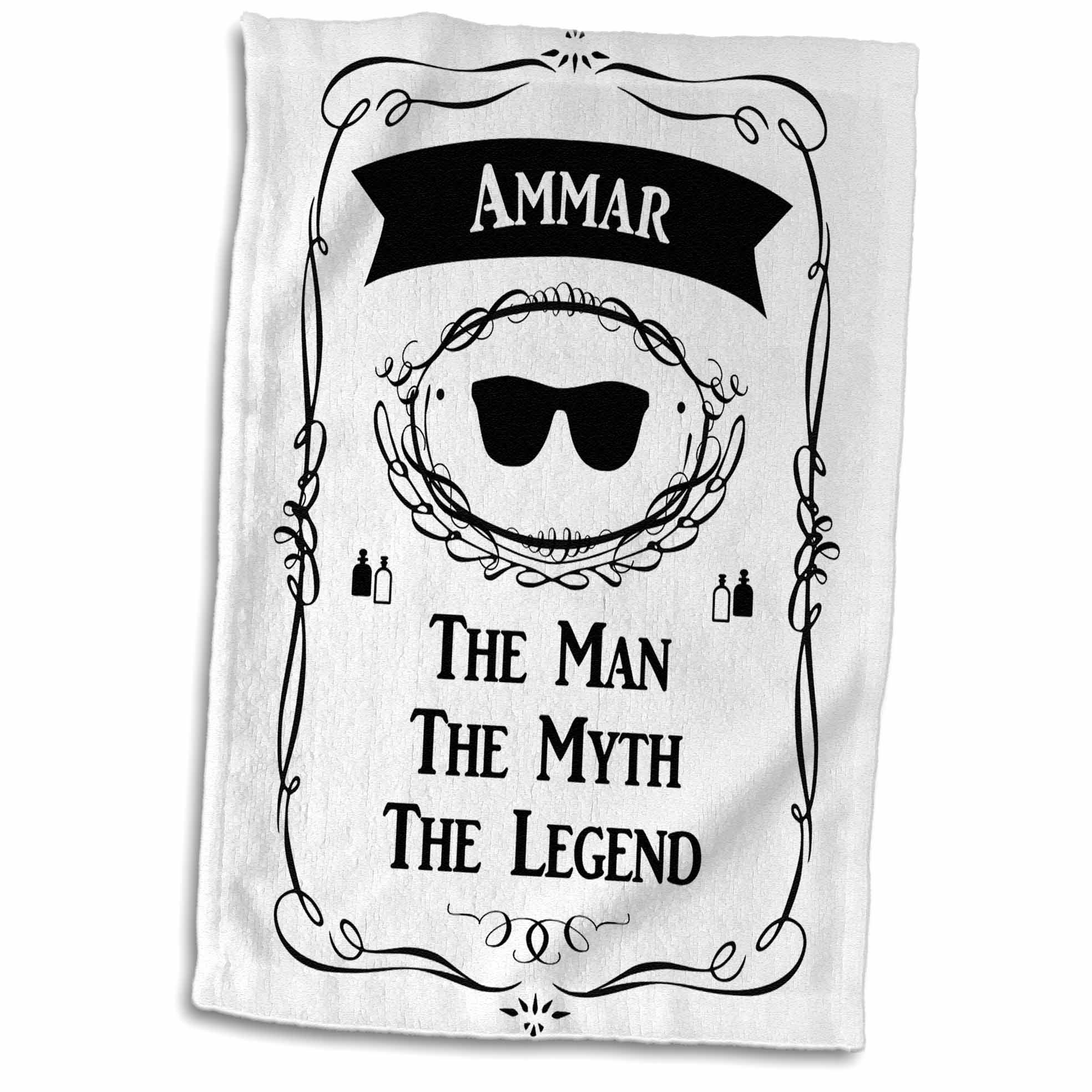 3dRoseAmmar The Man The Myth The Legend Sunglasses and Cologne Bottle... - Towels (twl-232563-1)