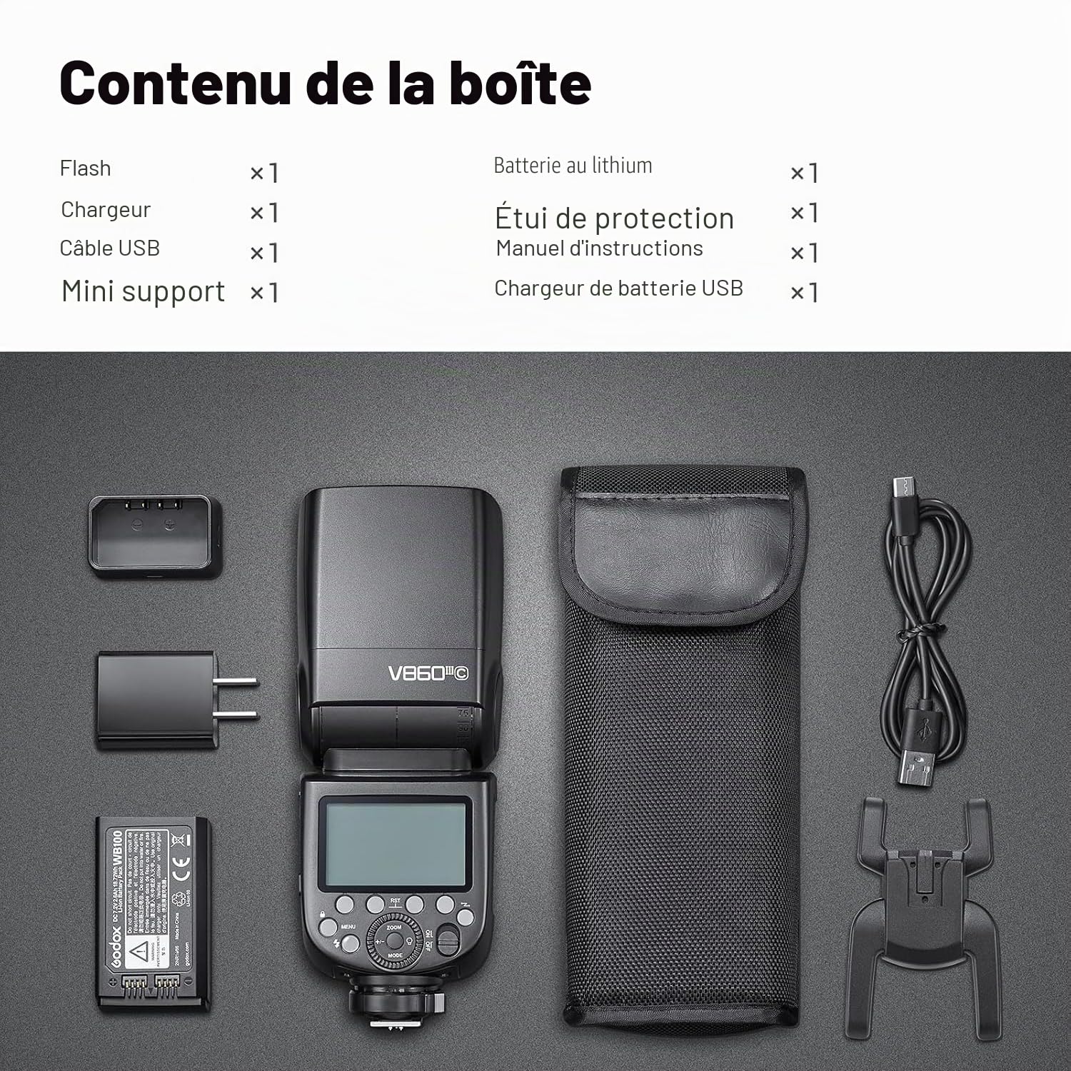 Godox V860III-S TTL High Speed Sync GN60 1/8000 Speedlight 2600mAh Li-on Battery Speedlite Compatible avec Sony A7 A7R A7S A7II A7RIII A58 A99 A6000 A6300 ILCE6000L A9 Camera
