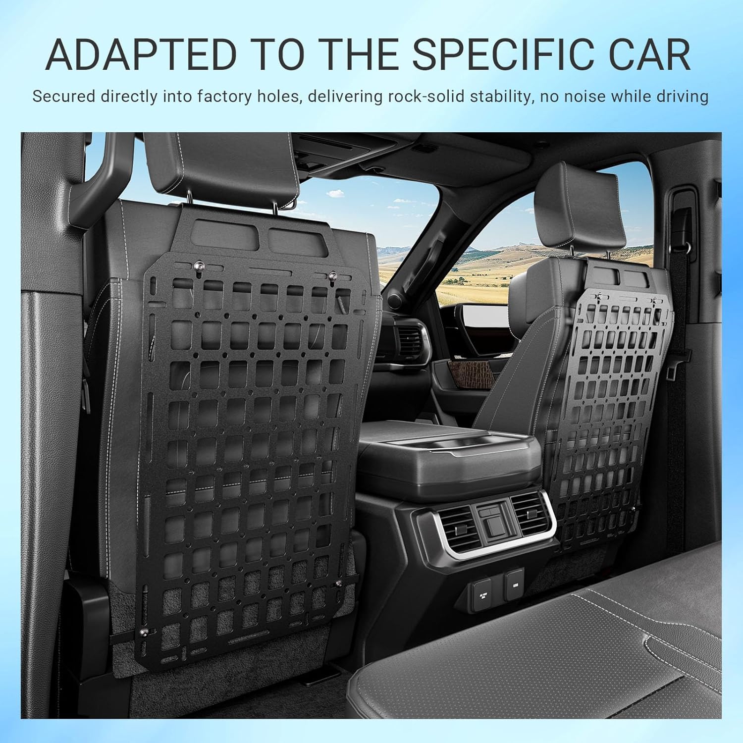Seat Back Molle Panel Compatible with 2015-2026 Ford F-150 Seat Back Organizers Molle Tactical Truck Organizer Replacement for 2015-2026 Ford F150 Accessories(2PCS)