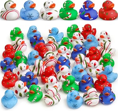 Vinsot 96 Pcs Easter Rubber Ducks Bulk Candy Colorful Cruise Bath Toys for Kids, Easter Basket Stuffers, Egg Hunt Fillers, Birthday Party Favors Gift Christmas