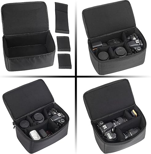 Miniatura 3 de Funda impermeable para cámara, bolsa de inserción de partición acolchadaBolsa de lente antichoque para SLR SLR Canon Nikon Sony Cámara Lente y