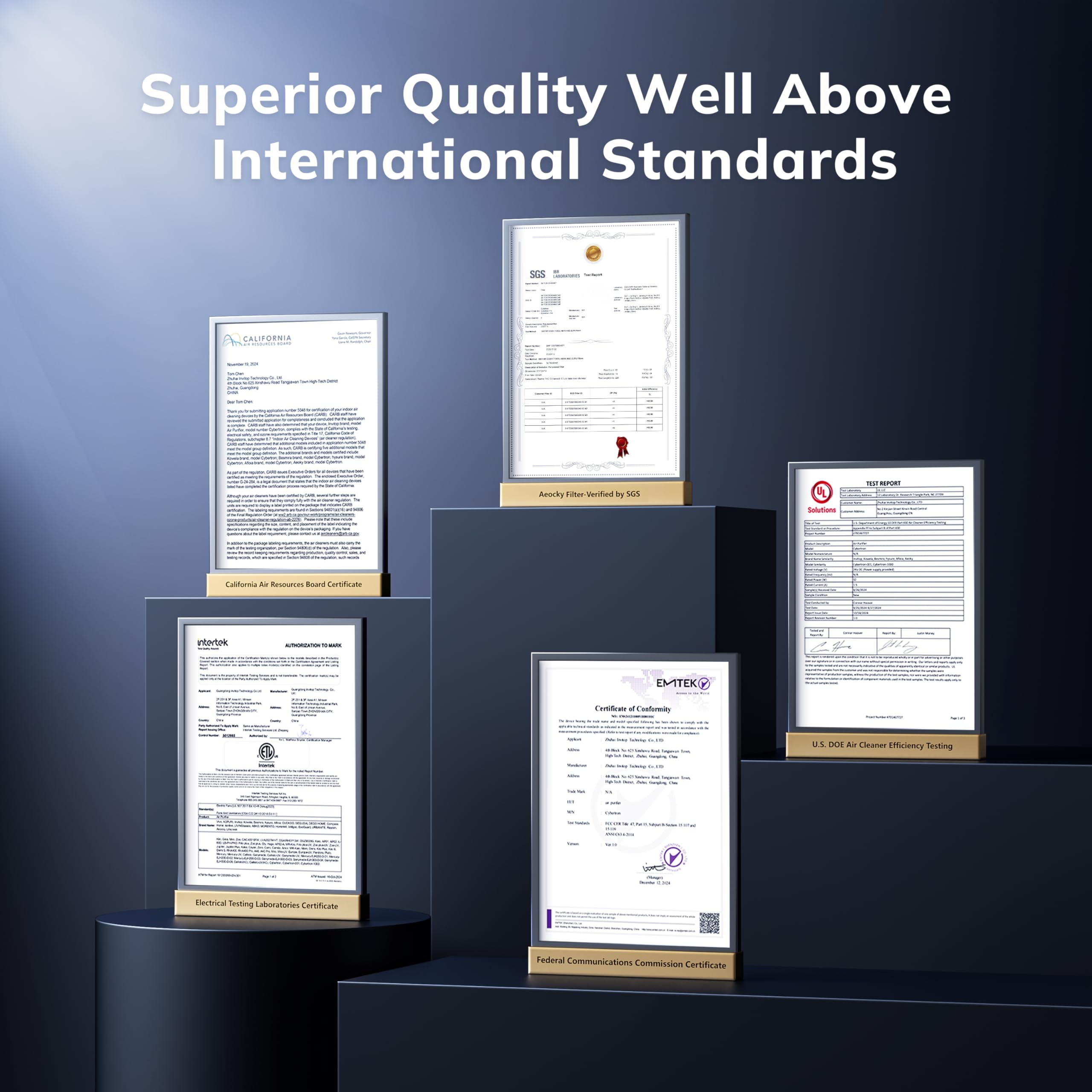 2300 ft² Energy Star Air Purifiers, AEOCKY Proprietary YearChange Filter Tech, with Multi-Effect Filter, Washable Pre-Filter, Scent Capsule, Air Quality Monitor, for Home Large Room bedroom Pets Odor: Beige