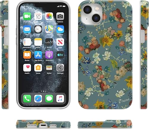 Miniatura 8 de Casely Funda para iPhone 14 Plus  Flores de Van Gogh  El 50 aniversario del Museo Van Gogh  Compatible con MagSafe