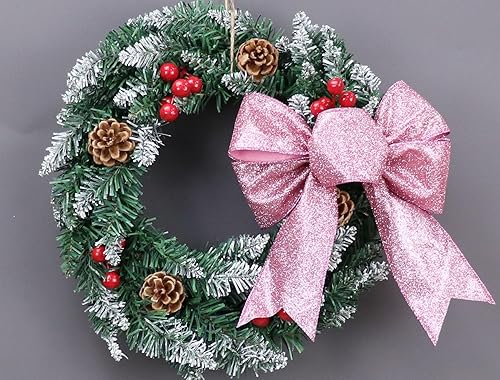 Miniatura 6 de MAYREEL Cinta rosa con alambre de 2.5 pulgadas, con purpurina, decoración de Navidad rosa, para suministros de corona, cinta de árbol de Navidad,