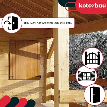 KOTARBAU Shutter Hinge with Clamps 300 mm Powder-Coated Steel Black