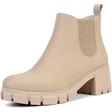 Women Chelsea Boots Comfortable Lug Sole Slip On Ankle Booties